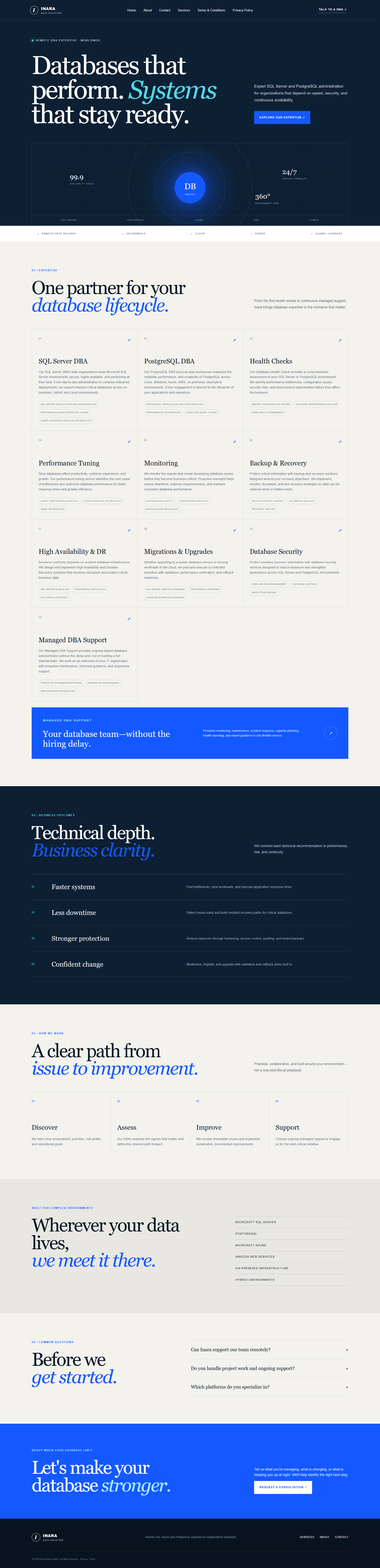 Inara Data Solution website