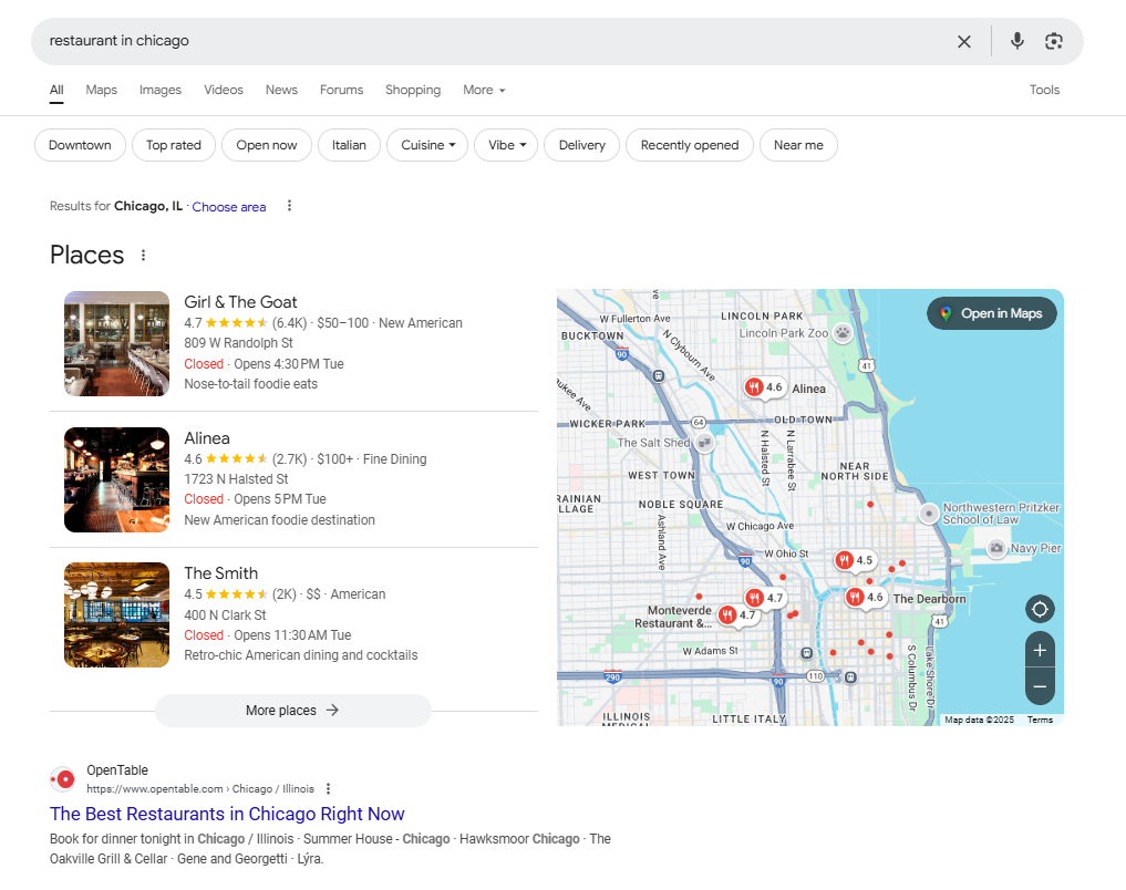 google serp map